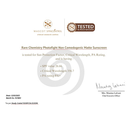 Non-Comedogenic Matte Sunscreen SPF 50