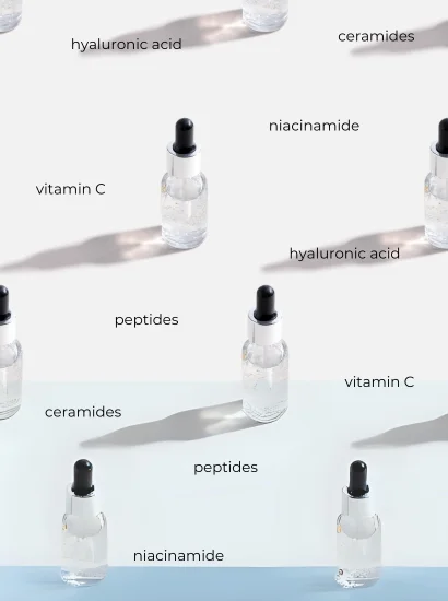 niacinamide, peptides, vitamin c